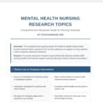 Nursing Research Topics