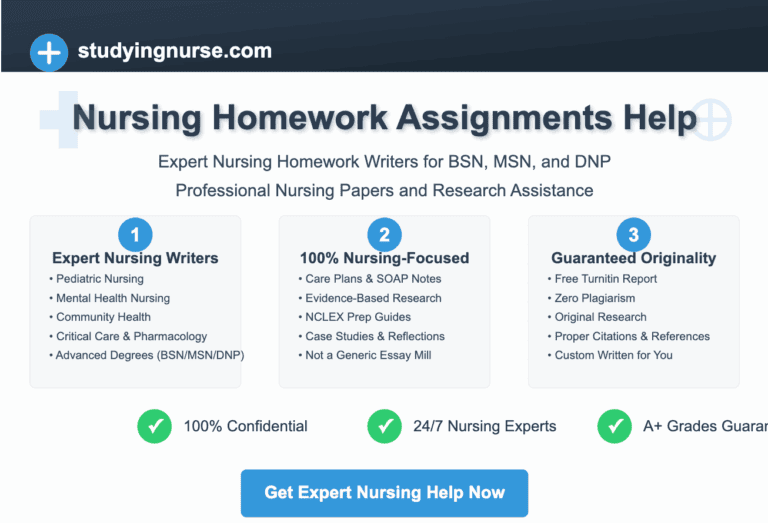 Nursing Homework help from studyingnurse.com
